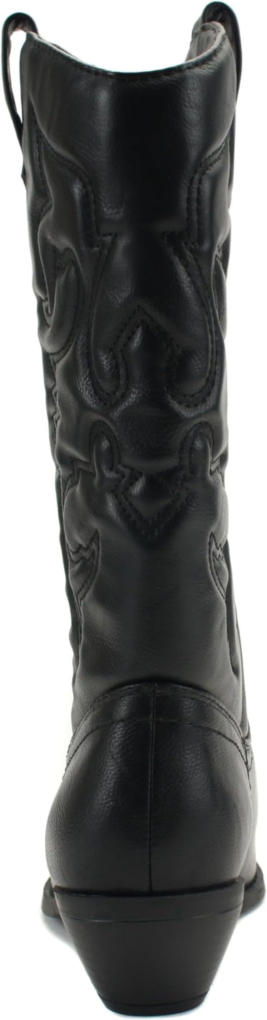 Soda Red Reno Western Cowboy Pointed Toe Knee High Pull On Tabs Boots All-White